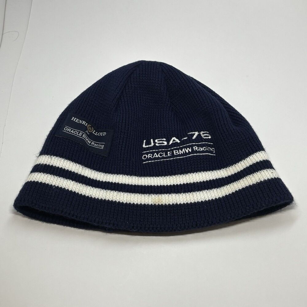 Vintage Henri Lloyd BMW Oracle Racing USA-76 Knit Beanie Hat Made in England